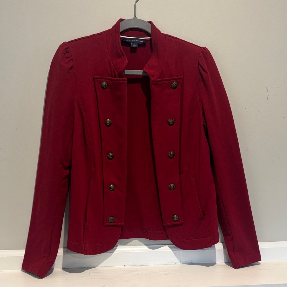 Tommy Hilfiger Women's Burgundy Double-Breasted Blazer